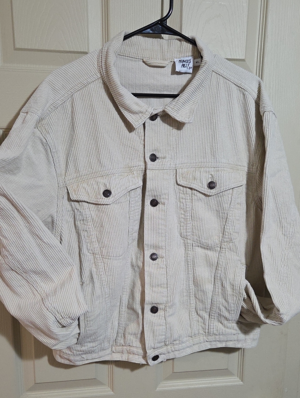 Princess Polly  Cream Western Corduroy Jacket